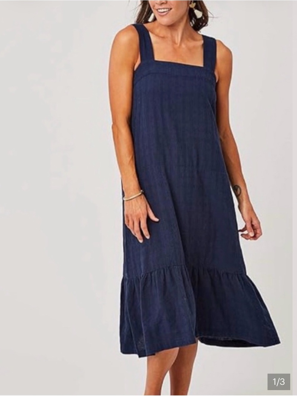Carve Designs Rayne Navy Blue Organic Cotton Midi Maxi Dress XL